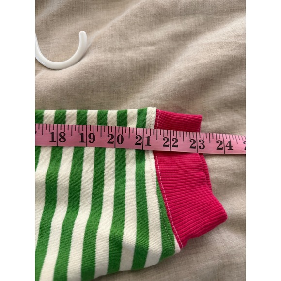 We The Free Free People Striped Sweatshirt Green Pink White OB1717006 Womens M - Picture 9 of 9